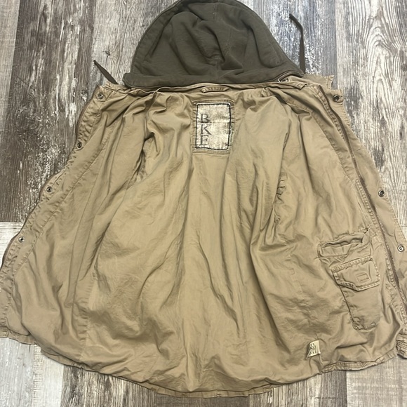 BKE Military Style Hooded Jacket Women’s Size Small Color Olive Utility Pockets - Picture 7 of 14